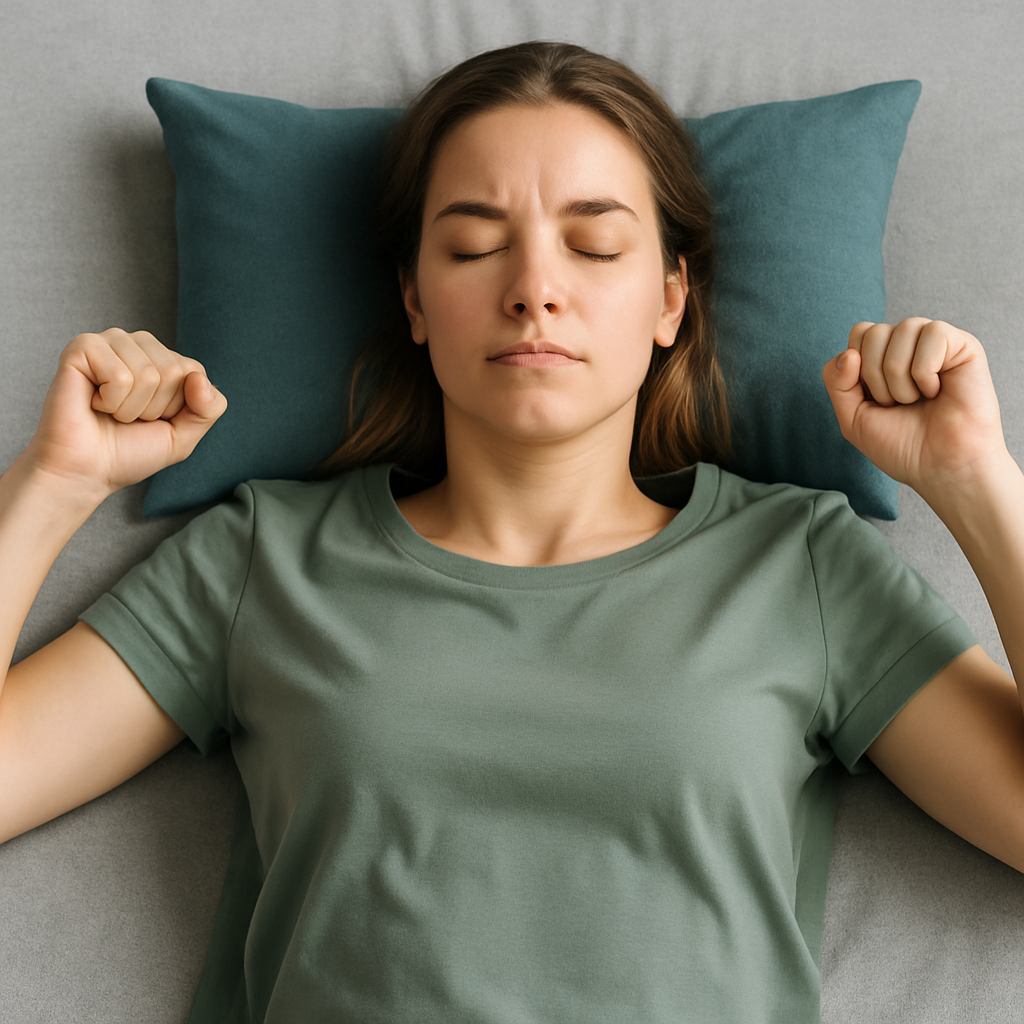 Frau bei progressiver Muskelentspannung