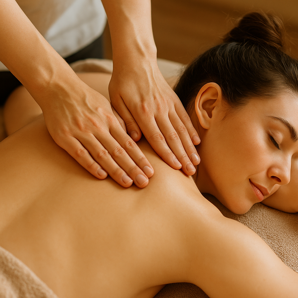 Effleurage wird bei Frau angewendet