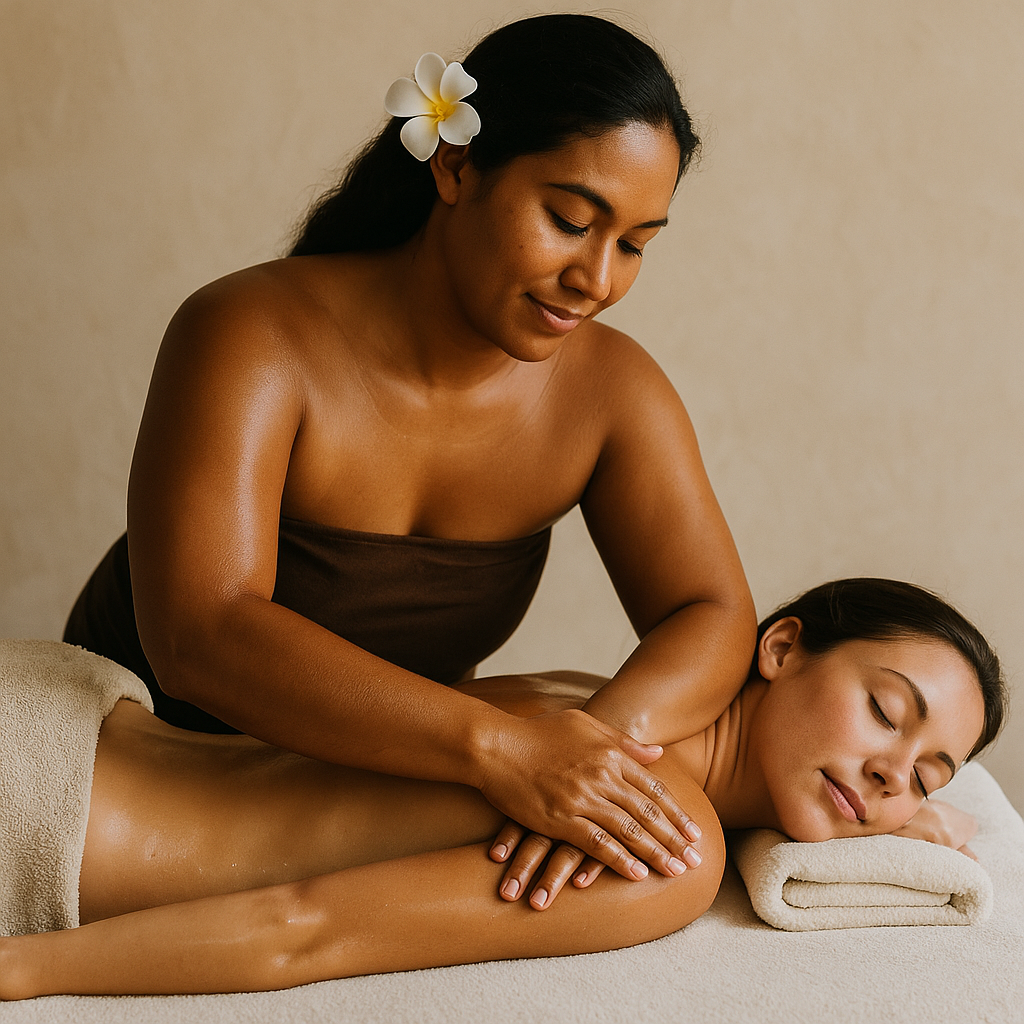 Lomi Lomi Massage bei einer Frau angewendet