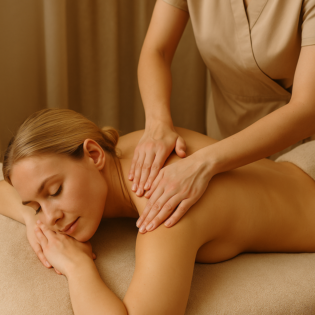 Anwendung der Schwedische Massage bei einer Frau