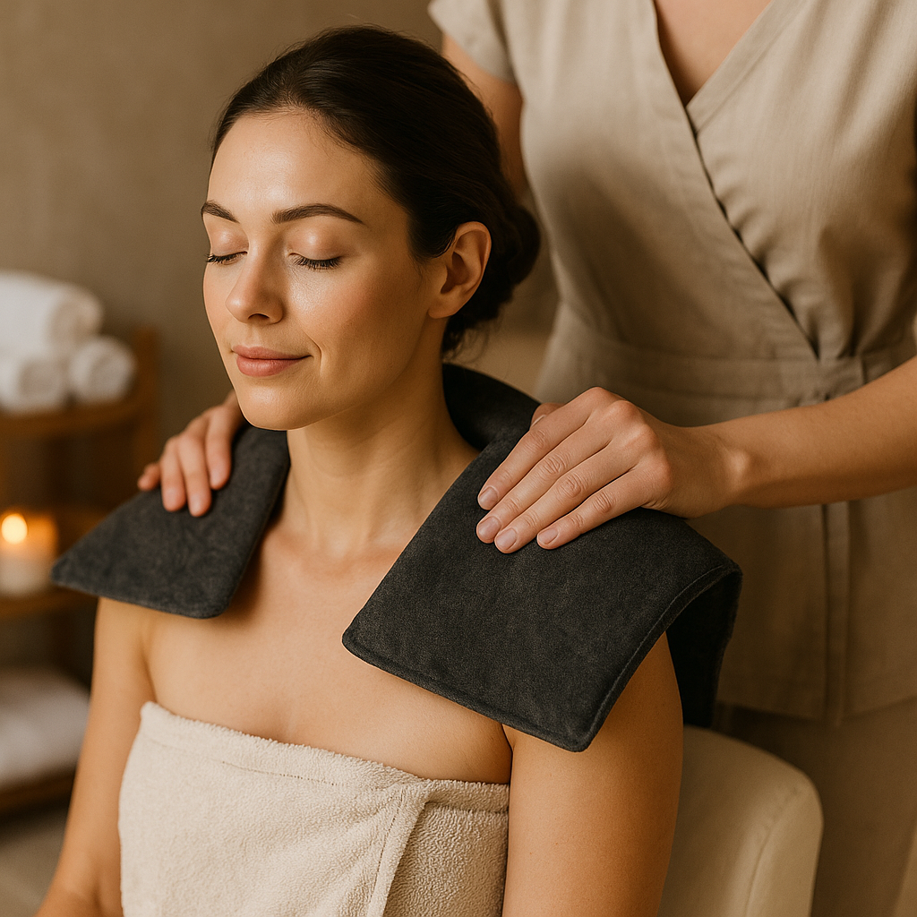 Wärmetherapie bei einer Frau